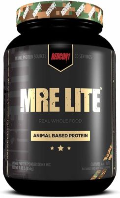 REDCON1 MRE Lite (870 g) (30 Servings) CARAMEL MACCHIATO Whole Food Meal Replacement Protein Powder,  Protein Powder with Amino Acids + MCT Oil - Low Sugar, Whey Free Meal Replacement  Muscle Recovery Keto โปรตีน แทนมื้ออาหาร