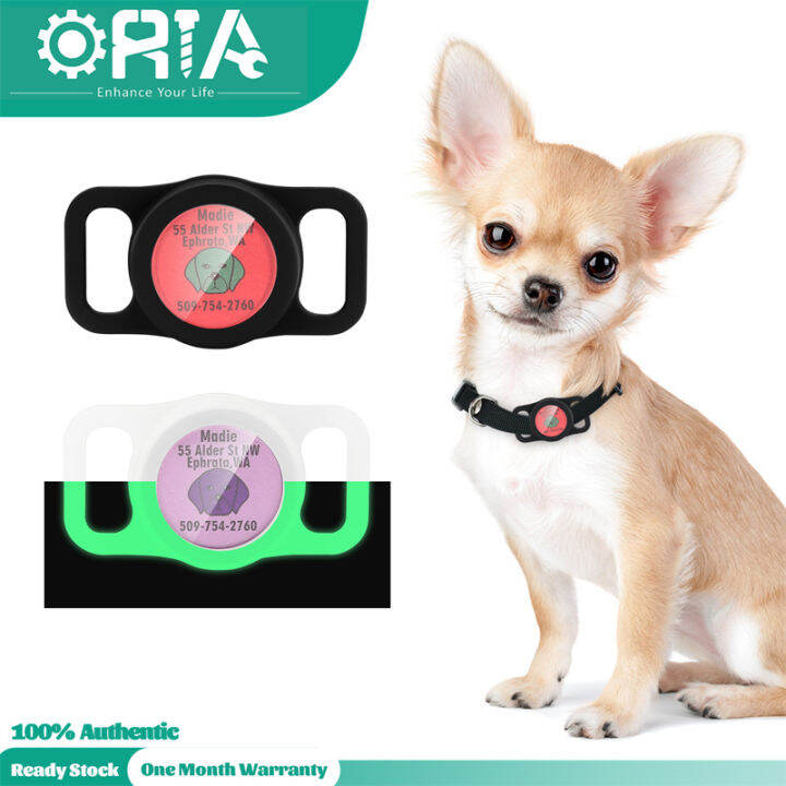ORIA Airtag Dog Collar Holder, 2 Pcs Silicone Airtag Case for Apple Air