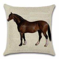 Vintage Horse Pattern Beige Cushion Cover Decorative Home sofa chair car seat friend childrens bedroom gift pillowcase