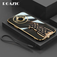 ROAZIC เคสมือจับสำหรับโทรศัพท์มือถือหมีสำหรับ Realme 11 Pro 5G/Realme 11 Pro + 5G พร้อมสายคล้องเคสนิ่มตัวยึดซิลิโคนกันกระแทกฝาหลัง