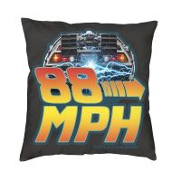 xzx180305   Cool Back To The Future ภาพยนตร์ Delorean 88 Mph หมอนอิงทรงสี่เหลี่ยมจัตุรัสหน้าแรกตกแต่ง3D สองด้านพิมพ์ปลอกหมอนสำหรับโซฟา