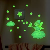 ZZOOI Luminous Fairy Stars Wall Stickers For Kids Room Girl Bedroom Fluorescent Switch Sticker Glow In The Dark Star Sticker Estrellas