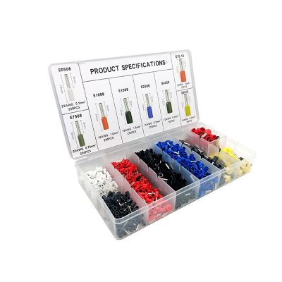 1200Pcs Tubular Terminal Wire Connector Crimp Insulated Tube Terminals Set Pre insulated Sleeve Crimping Tube Terminal