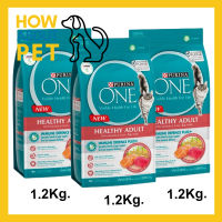 อาหารแมว Purina One Healthy Adult with Salmon and Tuna เพียวริน่า วัน สูตรแมวโต พร้อมปลาแซลมอน และทูน่า 1.2กก. (3ถุง) Purina One Healthy Adult with Salmon and Tuna Cat Food 1.2Kg. (3bag)