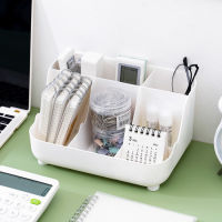 Household dressing table cosmetic pen holder office desk organizer multi grids white plastic storage