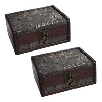 2X Treasure Box Treasure Chest For Gift Box Cards Collection Gifts And Home Decor  Photo Albums