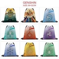 E-Mell Genshin Impact Ke Qing Hutao Barbara Vinti Lisa Minci Kaeya Alberich Klee Xiao Zhong Li Canvas Drawstring Backpack Bags 【AUG】