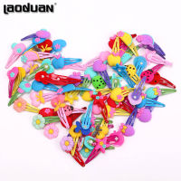 10PCS Children New Silicone Hair Clips Cute Fruit Flowers Safety Barrettes BB Clip Little Girls Gifts Kids Hair Accessories