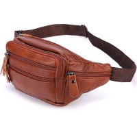 ；。‘【 Fashion Men Genuine Leather Fanny Bag For Phone Pouch Male Leather Messenger Bags Brand Fanny Pack Male Travel Waist Bag Men