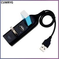 CUWRYG สมุดบันทึก สำหรับ PC แล็ปท็อป USB 2.0 ฮับ USB ซ็อกเก็ตมินิฮับ 4 พอร์ต Splitter อะแดปเตอร์ USB