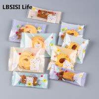 {Packing Shop} LBSISI Life 100ชิ้นกระเป๋าลูกกวาดหมีน่ารักงานแฮนด์เมด Nougat คุกกี้บิสกิตการตกแต่งในเทศกาลฤดูใบไม้ผลิวันเกิดงานแต่งงาน