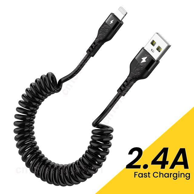 chaunceybi-usb-cable-for-iphone-14-13-2-4a-fast-charging-retractable-data-wire-cord-12