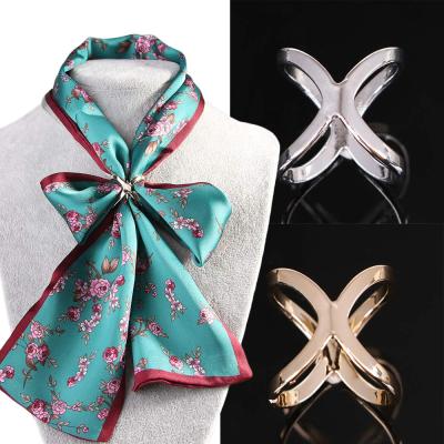 1 pcs Simple Design Scarf Clip Fashion Jewelry Gold Silver Color Scarf Ring Scarf Holder Shawl Buckle Female Classic Gift Headbands