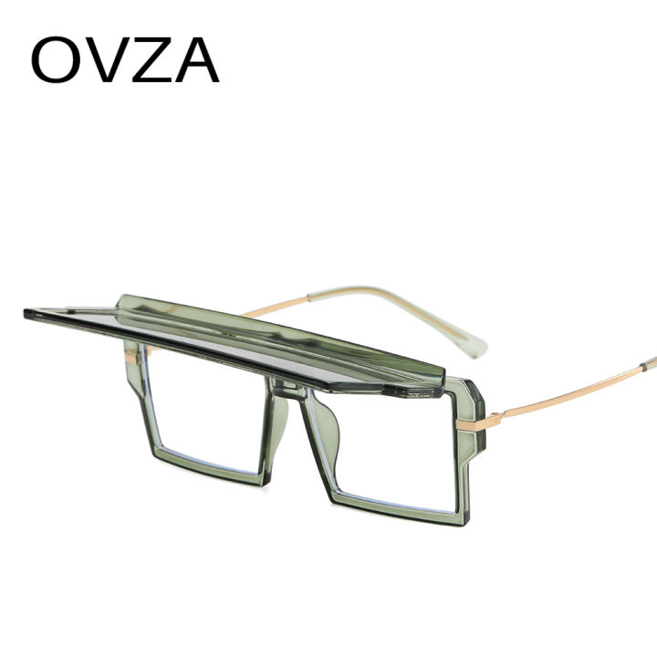 ovza-แว่นตาแฟชั่นพังก์ผู้หญิงแว่นตากันแดดใหญ่แบบมีฝาพับสองแว่นตามีชั้น-s1125