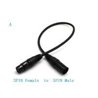 Xlr 5pin ตัวผู้เป็นตัว3pin ตัวเมียและตัวผู้3pin เป็น5ขาตัวเมียสายออดิโอ Fguitar 0.5ม. สายไมโครโฟน Canon ตัวผู้กับตัวเมีย