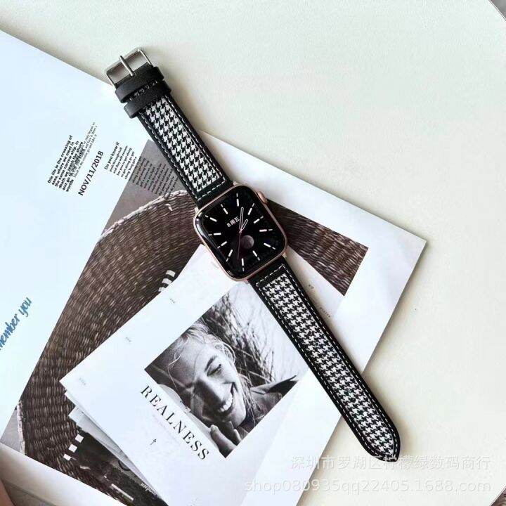 hot-sale-new-style-suitable-for-s7-wrist-strap-iwatch234567se-leather-houndstooth-watch-tide