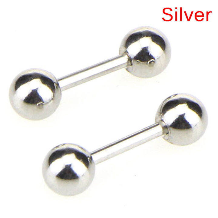 2PCS Stainless Steel Barbell Ear Cartilage Tragus Helix Stud Bar