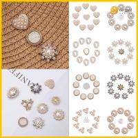 ORGANI 10PCS ที่เป็นประกาย คริสตัล เครื่องประดับหมวก ปุ่ม Rhinestone เครื่องประดับศีรษะ กระดุมมุก กิ๊บติดผมไข่มุก