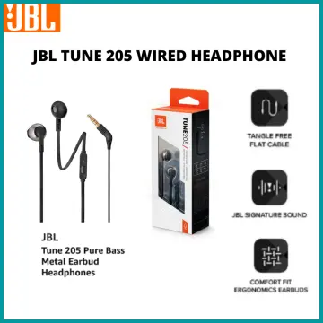 Jbl tune 205 pure bass metal earbud hot sale