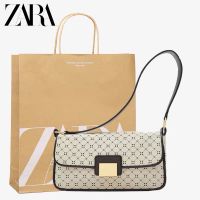 ZARAˉwomens bag colorblock old flower geometric print one-shoulder messenger bag fashion semi-circle saddle bag