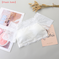 【Flash Sale】 ผู้หญิงเซ็กซี่ลูกไม้ปิดไหล่เสื้อตัดกับแผ่นรอง Bralette Camisoles แขนสั้น