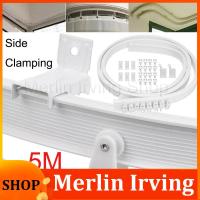 Merlin Irving Shop 5M Flexible Ceiling Curtain Rail Side Clamping Track Window Rod Rail Straight Curved Accessories Kit Home Decor