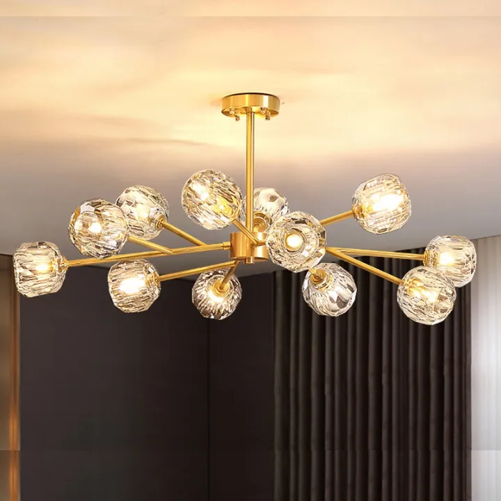 【New】 Tricolor modern chandeliercrystal chandelierliving room
