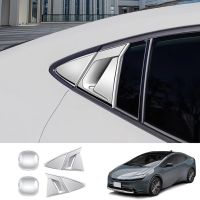 For Toyota Prius 60 Series 2023 2024 ABS black carbonfiber Rear door handle bowl frame rear triangle trim external accessories