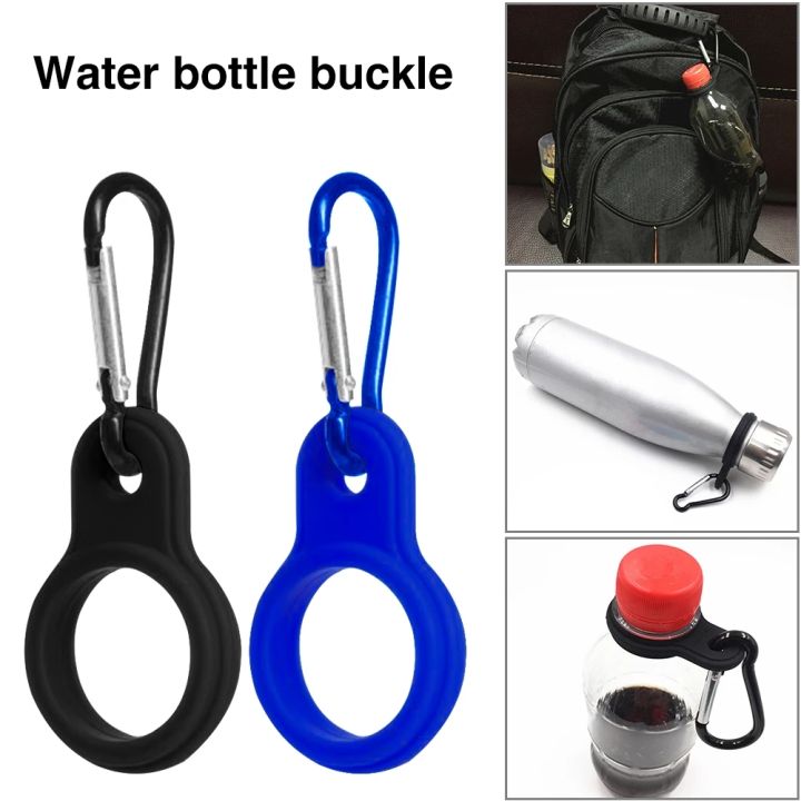 1/2PCS High Quality Aluminum Sports Kettle Buckle Outdoor Carabiner Water  Bottle Holder Rubber Buckles Hook Camping Hiking Tool