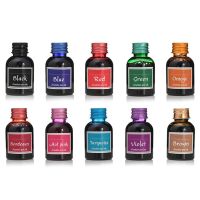 10Pcs 30ml Colorful Fountain Pen Ink Refilling Bottled Inks Stationery School Student Office Drawing Writing Supplies