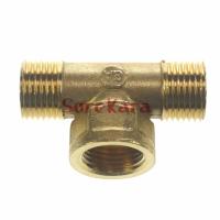 2pcs 1/2" BSP Male x 1/2" BSP Female x 1/2" BSP male Tee 3 Way Brass Pipe fitting Connector for water fuel gas Valves