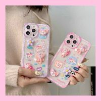 For IPhone 13 Pro Max 12 11 ProMax Mini X Xs Xr 6 6s 7 8 Plus SE 2020 6+ 6s+ 7+ 8+ Xsmax 13Promax 12Promax 11Promax Cute Cartoon LinaBell Flowers 3D Doll Angel Eyes Straight Edge Fine Hole Clear Soft Phone Case Cover STD 16