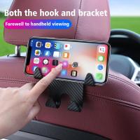 Car Seat Headrest Hook Carbon Fiber Mobile Phone Holder Coat Car Car Vehicle Purse Interior Holder Universal Handbag Accessories U7I1