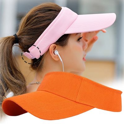 Summer Sun Hats Breathable Men Women Adjustable Visor UV Protection Top Empty Solid Sports Tennis Golf Running Sunscreen Cap Towels