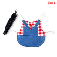 Pet Rabbit Clothes Denim Jacket Coat Small Animal Harness Leash Vest Bag Hat Set