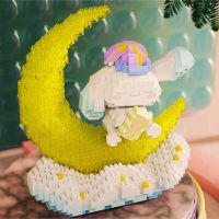 Cinnamoroll Micro บล็อกตัวต่อ Sanrio ฝันที่ส่วนประกอบ DIY ดวงจันทร์3D รูปแบบหุ่นของเล่นอิฐมินิสำหรับของขวัญเด็ก