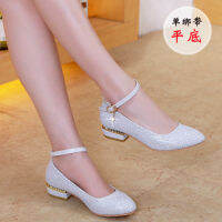 New high-heeled shoes thick silver multi-size glitter for brides wedding 2022