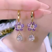 Crystal Simple Wild Earrings Fashion Temperament Elegant