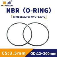 ✉№ NBR O Ring Seal Gasket Thickness CS3.5mm OD12-200mm Wear Resistant Automobile Petrol Nitrile Rubber O-Ring Waterproof Black