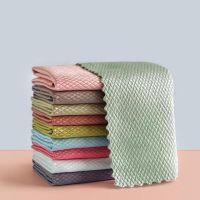 【CW】 5PCS Efficient Scale Microfiber Anti-grease Wiping Rag Washing Dish Super Absorbent