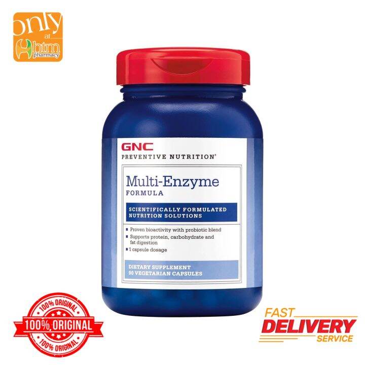 GNC Multi Enzyme Formula With Probiotics 90Vcaps Lazada