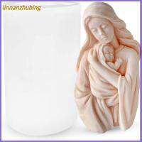 LINNANZHUBING สีขาวขาว แม่พิมพ์เทียนซิลิโคน Virgin Mary 139.5ซม. ค่ะ ซิลิโคนทำจากซิลิโคน แม่พิมพ์ซิลิโคนหล่อเรซิน ของขวัญวันแม่สำหรับแม่ทูนหัว อุปกรณ์งานฝีมือสำหรับงานฝีมือ