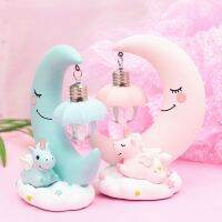 2021Led Night Light Resin Moon Unicorn Cartoon Baby Nursery Lamp Breathing Children Toy Christmas Gift Kids Room Craft Table Light