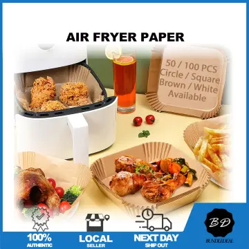 25/50pcs Air Fryer Disposable Paper Liner Non-Stick Mat Steamer Round Paper  Baking Mats Baking Paper Cheesecake Accessories