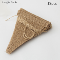 Longjia Tools 13ธงวินเทจปอกระเจาผ้ากระสอบแบนเนอร์ธงสำหรับงานแต่งงานงานเลี้ยงอุปกรณ์สำหรับงานเฉลิมฉลองงานเลี้ยงแบนเนอร์ตกแต่ง