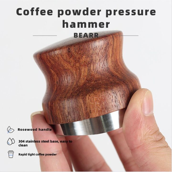 coffee-distributor-stainless-steel-rosewood-triple-pulp-press-adjustable-hammer-press-51-53-58mm