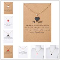 New Trendy Alloy Cute Elegant I Love You Red Black White Heart Pendant Necklaces for Women Fashion Jewelry Dropship