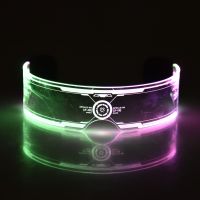 LED Cyberpunk Luminous Glasses Acrylic Net Red Flash Cheer Glasses Bar Atmosphere Dance Props Glow In The Dark Led Glasses