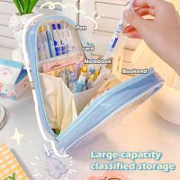 【CC】ↂ  Kawaii Cases Transparent Large Capacity Organizer Korean for Back To School Supplies Stationery