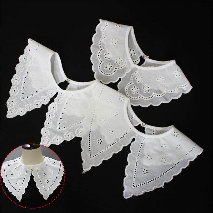 new-white-shawl-doll-fake-collar-female-shirt-hollow-false-collar-ladies-detachable-decorative-fake-collar-lapel-blouse-wrap